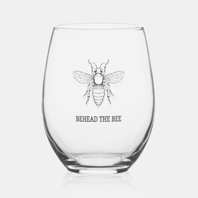Verre À Vin Sans Pied Behead L'abeille (Recto)