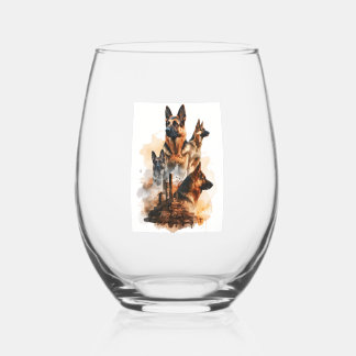 Verre À Vin Sans Pied Bergers allemands en position de majesté monumenta