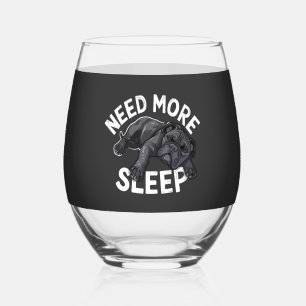 Verre À Vin Sans Pied Besoin de plus de sommeil Humour Bouledogue pour l