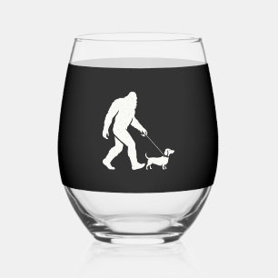 Verre À Vin Sans Pied Bigfoot Marchant Dachshund Drôle De Père De Chien