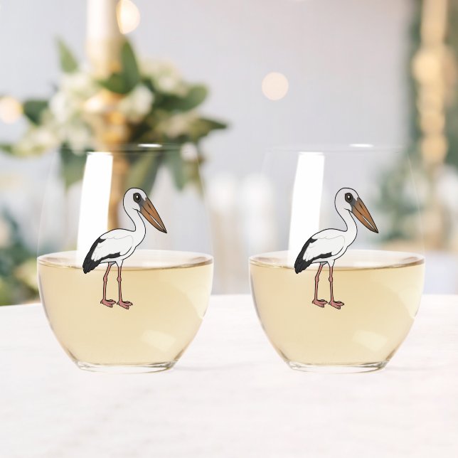 Verre À Vin Sans Pied Billet d'ouverture asiatique Birdorable (Insitu (Mariage))