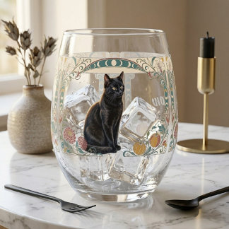 Verre À Vin Sans Pied Black Cat Botanicals Vintage Pumpkin Amoureux des