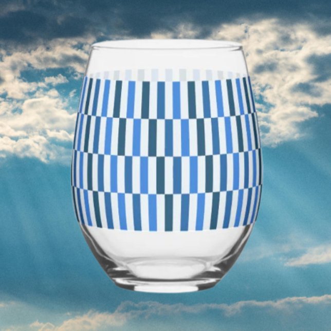 Verre à vin sans pied Blue Line Flow  (Créateur téléchargé)