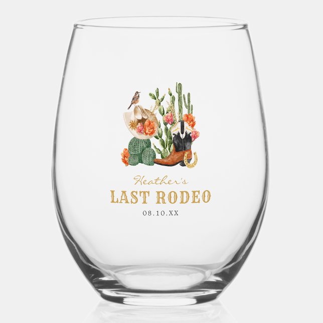 Verre À Vin Sans Pied Bohème occidentale (Western Boho Stemless Wine Glass by Painted Paperie
)