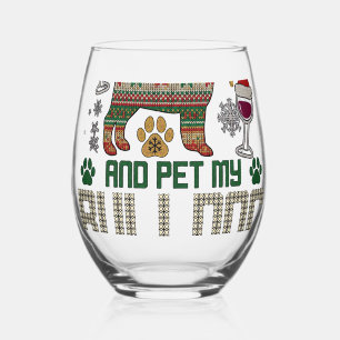 Verre À Vin Sans Pied Boire du vin Bulldog Chien Sweat-shirt laid Chapea