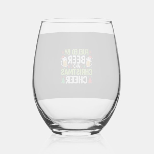 Verre À Vin Sans Pied Boisson de Noël Bière Vectorielle de Fête (Recto)