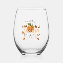Bon thanksgiving Day Citrouille vin sans tige