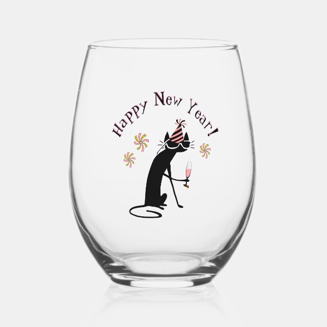 Verre À Vin Sans Pied Bonne année (Recto)