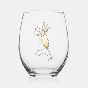 Verre À Vin Sans Pied Bonne année Champagne