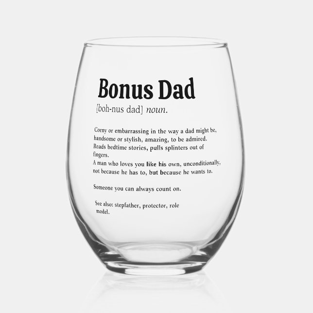 Verre À Vin Sans Pied Bonus Papa Stepfather Définition (Recto)
