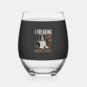 Verre À Vin Sans Pied Border Collie drôle d'amour de chien