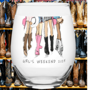 Verre À Vin Sans Pied Bottes de cowboy de mode country personnalisées po