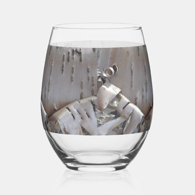 Verre À Vin Sans Pied Bouleau courbe écorce rustique (Droite)