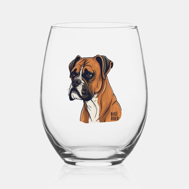 Verre À Vin Sans Pied Boxer Bark Designs Punchy Graphic designs (Recto)