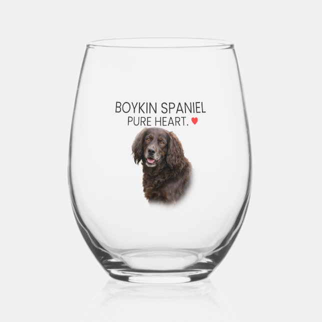 Verre À Vin Sans Pied Boykin Spaniel Pure Heart Stemless Wine Glass (Recto)