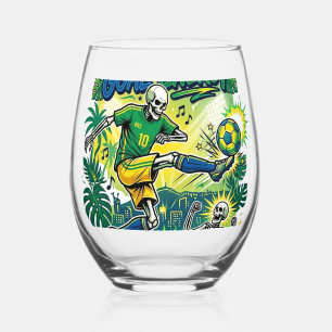 Verre À Vin Sans Pied Brésil Énergie de but Skeleton Nations Creati