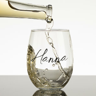 Verre À Vin Sans Pied Bridesmaid Cadeau Personnalisé Feminine Nom du scr