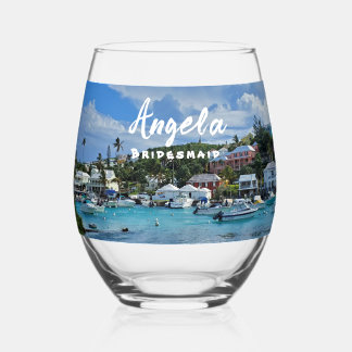 Verre À Vin Sans Pied Bridesmaid Personnalisé Island Life
