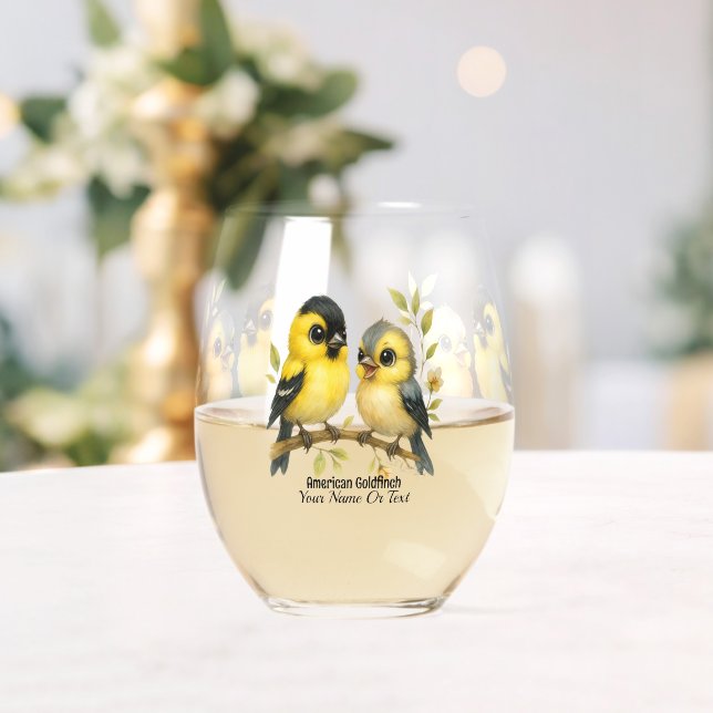 Verre À Vin Sans Pied Brillant Goldfinch américain (Insitu (Mariage))