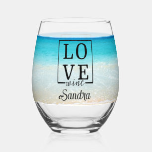 Verre À Vin Sans Pied Cadeau de femme de chambre personnalisée Tropical