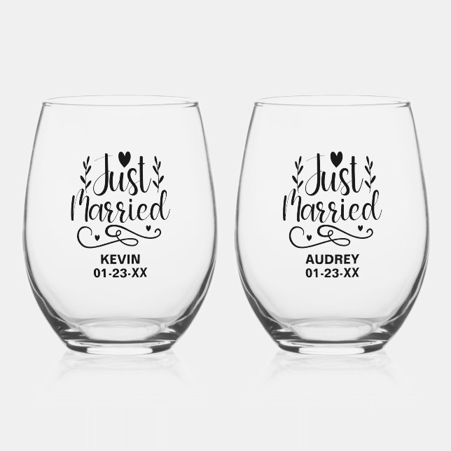Verre À Vin Sans Pied Cadeau de mariage (Recto)