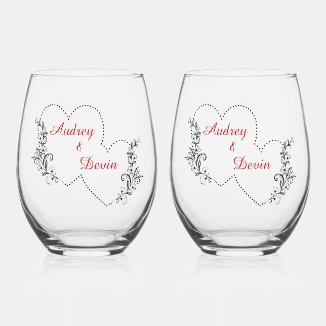 Verre À Vin Sans Pied Cadeau de mariage mignon (Recto)