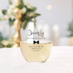 Verre À Vin Sans Pied Cadeau de proposition de témoin de mariage personn
