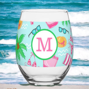 Verre À Vin Sans Pied Cadeau de week-end pour filles Monogram Girl Bikin