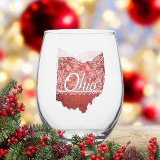Verre À Vin Sans Pied Cadeau Souvenir Ohio