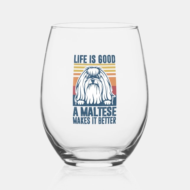 Verre À Vin Sans Pied Cadeaux d'amour maltais (Recto)