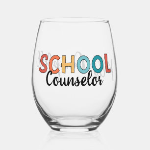 Verre À Vin Sans Pied Cadeaux d'appréciation du conseiller scolaire pers