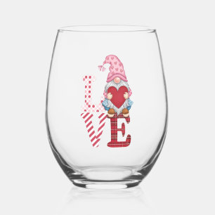 Verre À Vin Sans Pied Cadeaux de la Saint-Valentin Gnome Amour Couple po