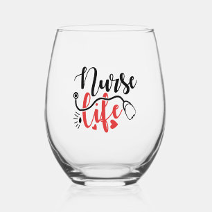 Verre À Vin Sans Pied Cadeaux de vie infirmière