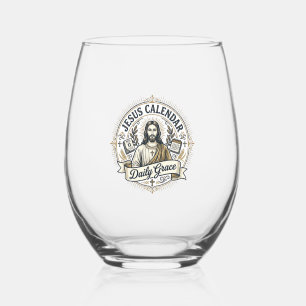 Verre À Vin Sans Pied Calendrier de Jésus Grâce quotidienne Calendrier d