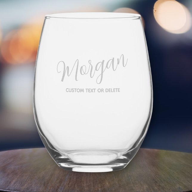 Verre À Vin Sans Pied Calligraphie de script tendance personnalisée pers (Créateur téléchargé)