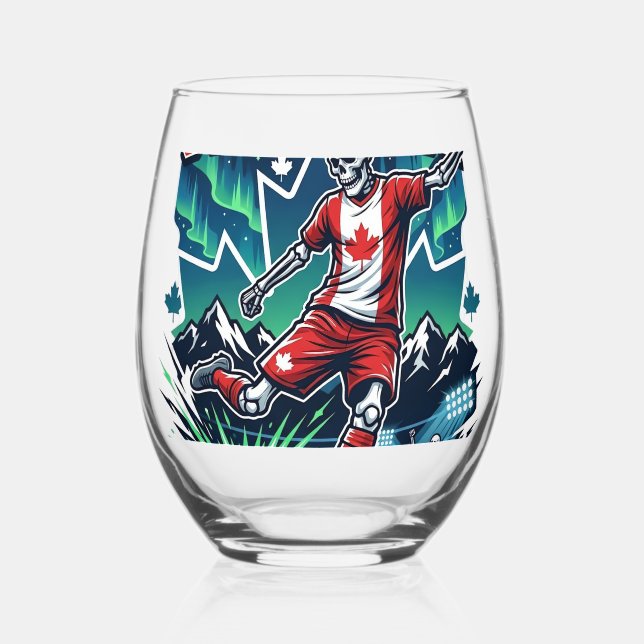Verre À Vin Sans Pied Canada Mode de but squelette attaquant nations dyn (Recto)