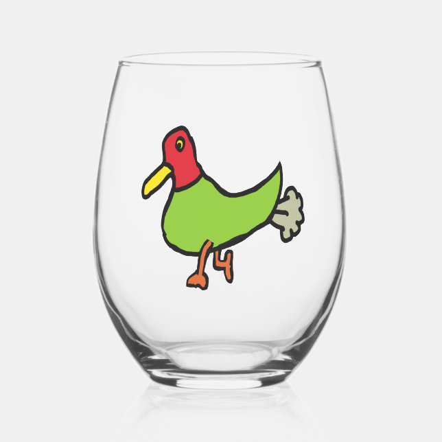 Verre À Vin Sans Pied Canard qui péte (Recto)