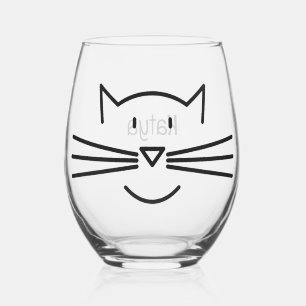 Verre À Vin Sans Pied Cat Whiskers Design Vin Verre