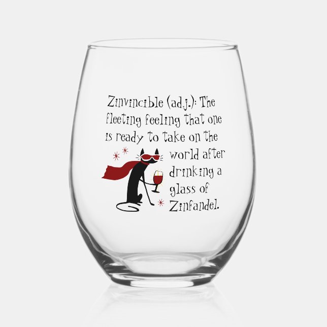 Verre À Vin Sans Pied Ce Zinvincible Sentiment Drôle Citation De Vin Zin (Recto)