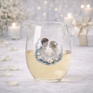 Verre À Vin Sans Pied Célébration de l'anniversaire de mariage de 25 ans