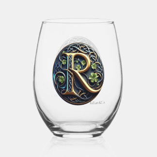 Verre À Vin Sans Pied Celtic Monogram Whine Glass Set