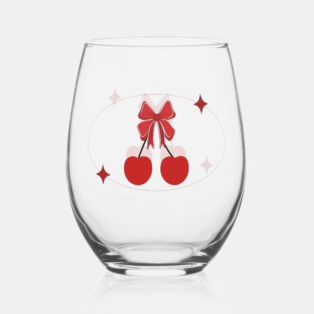 Verre À Vin Sans Pied Cerise (Recto)