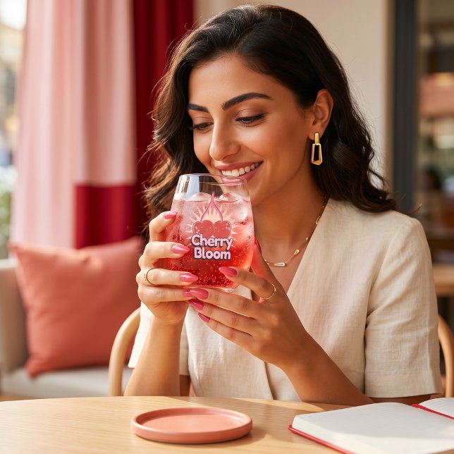 Verre À Vin Sans Pied Cerisier en Fleurs (Créateur téléchargé)