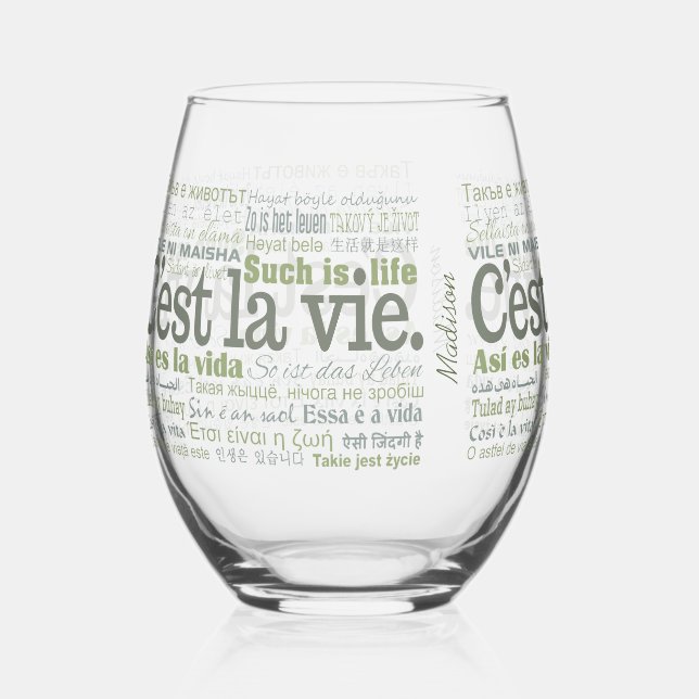 Verre À Vin Sans Pied C'est La Vie (Recto)