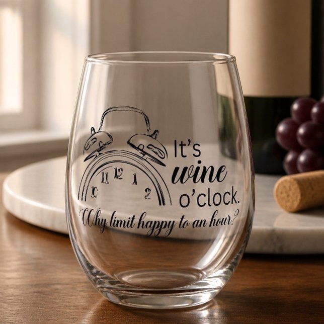 Verre À Vin Sans Pied C'est l'heure du vin (Créateur téléchargé)
