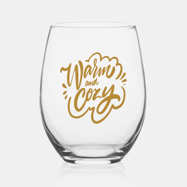 Verre À Vin Sans Pied Chaleureux et cosy (Recto)