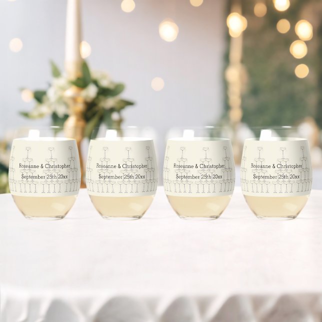 Verre À Vin Sans Pied Champagne Flutes Design Champagne Mariage couleur (Insitu (Mariage))