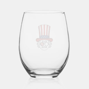 Verre À Vin Sans Pied Chapeau haut de forme à l'envers patriotique dessi