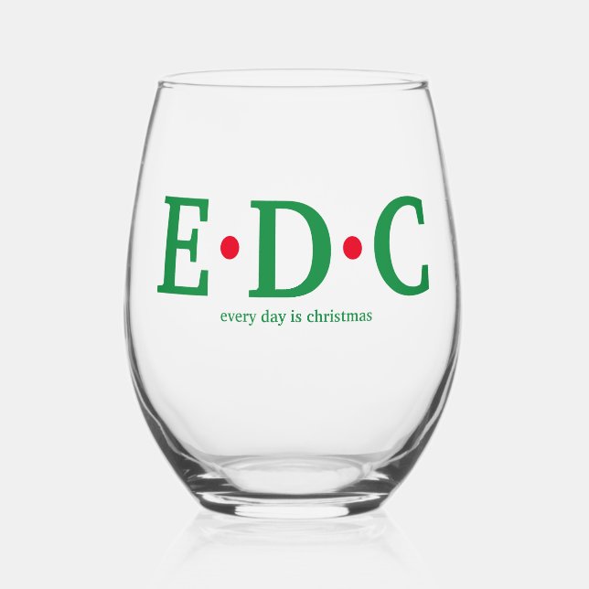 Verre À Vin Sans Pied Chaque jour, Noël (Recto)