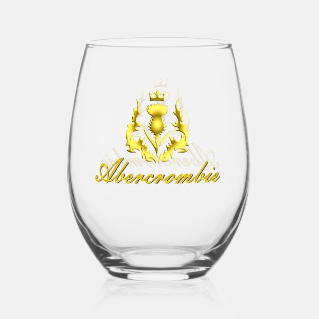 Verre À Vin Sans Pied Chardon Abercrombie Gold Crowned (Recto)